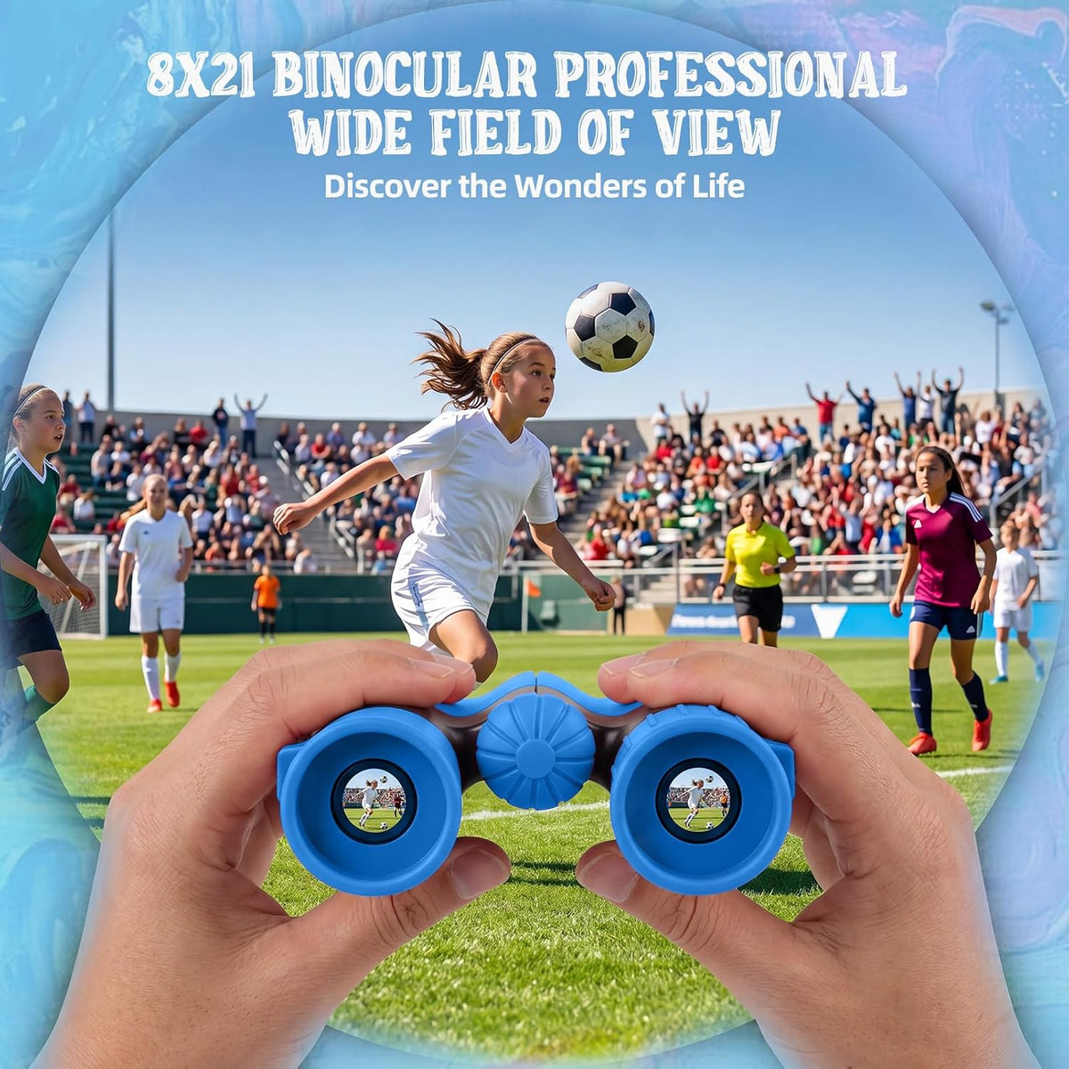 Portable Kids Binoculars 8x21 - Compact Shockproof Real Binoculars for Kids
