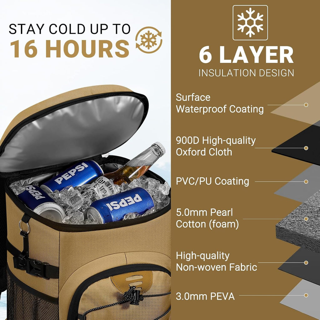 Cooler Backpack, Soft Leak Proof Backpack Coolers for Men Women