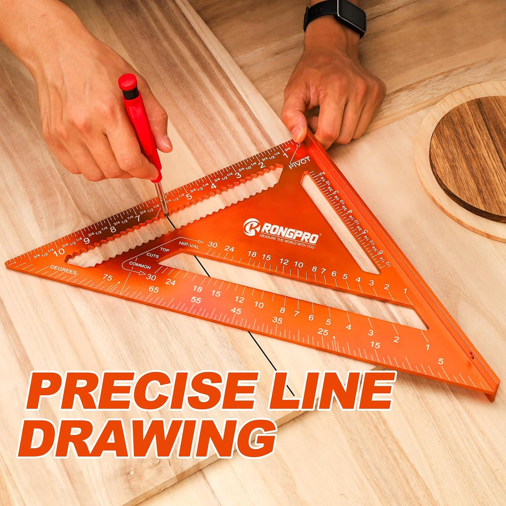 12 Inch Rafter Square, Carpenter Measuring Layout Tool,Aluminum Alloy Triangle Ruler Protractor for Woodworking andCarpentry - Imperial