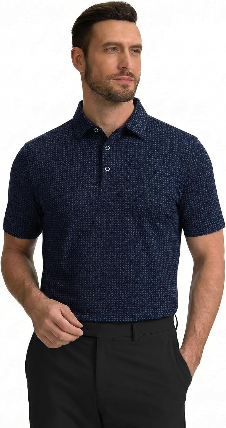 Esabel.C Golf Shirts for Men Moisture Wicking Dry Fit Short Sleeve Polo