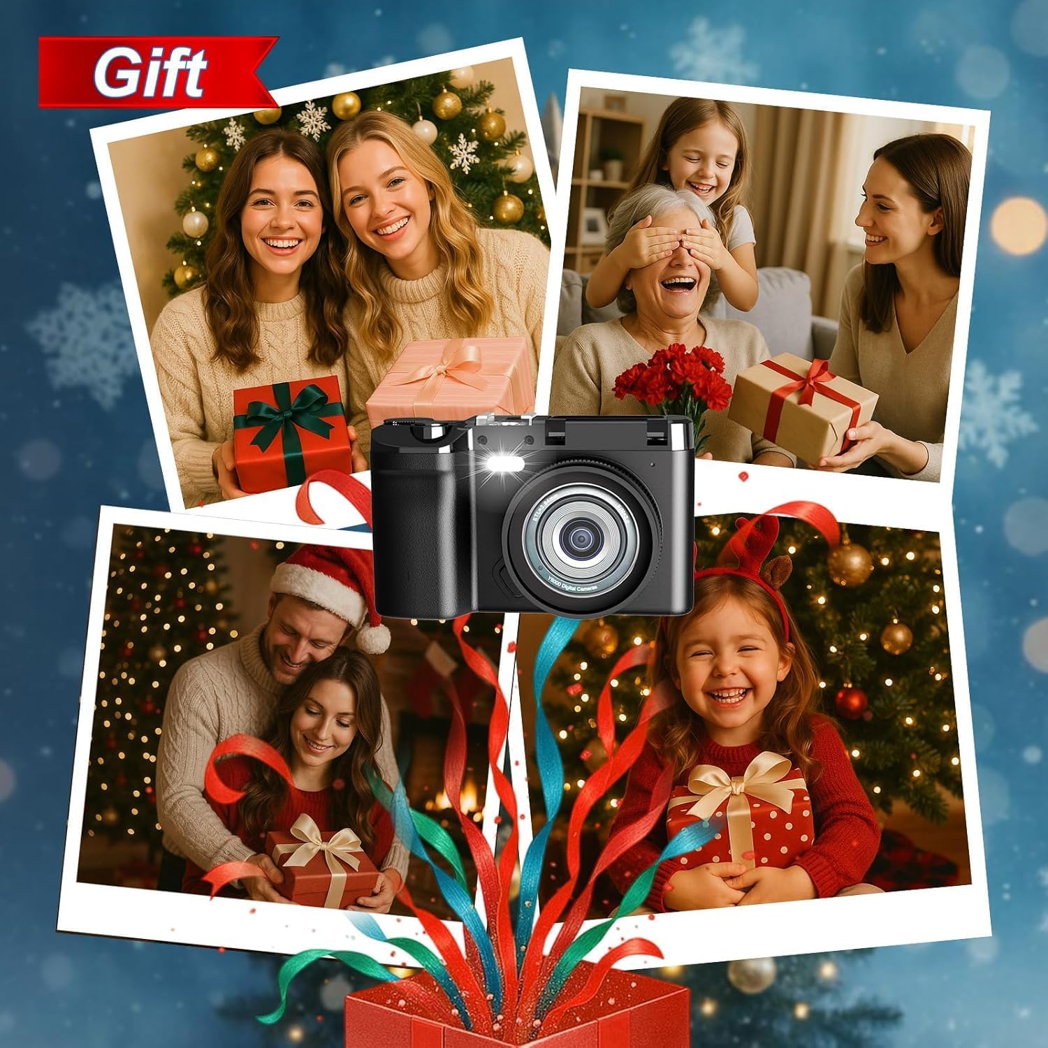 4K Digital Camera for Photography, 64MP Point and Shoot Camera with Dual Screen & 16X Zoom, Retro Vlogging Camera for YouTube, Compact Travel Camera for Beginners, Teens & Kids (32GB Card Included)
