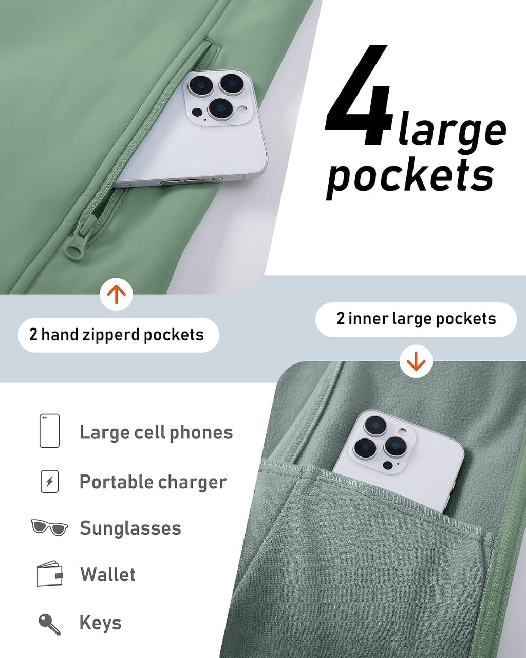 33,000ft Women's Waterproof Softshell Jacket Lightweight Fleece Lined Coat