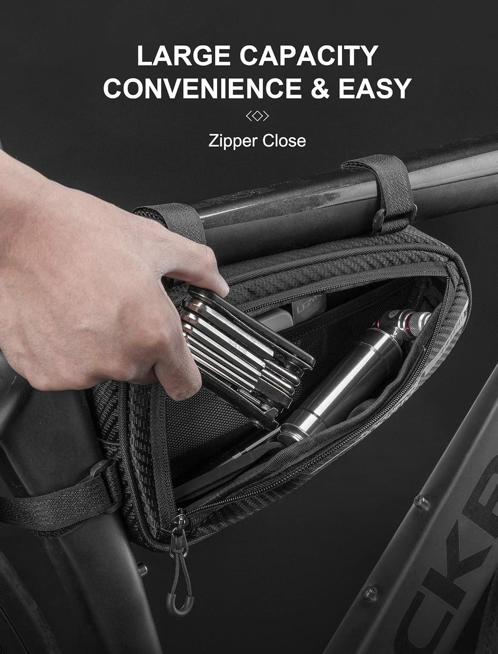 ROCKBROS Bike Frame Bag 1.2L Bicycle Triangle Storage Pouch Cycling Pack