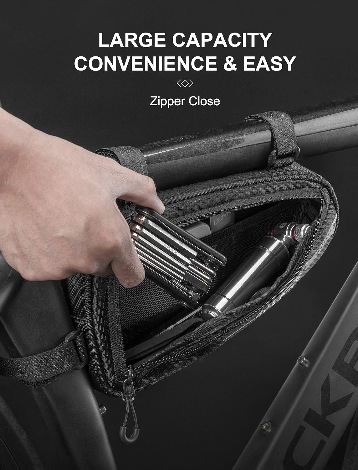 ROCKBROS Bike Frame Bag 1.2L Bicycle Triangle Storage Pouch Cycling Pack