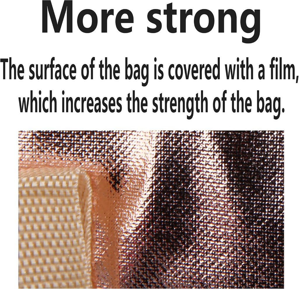 insulated picnic bag extra cooler Grocery shopping bags, Reusable, Heavy Duty, zipped zipper,Collapsible,tote,for men,women,for car,Recycled Golden XL-Large