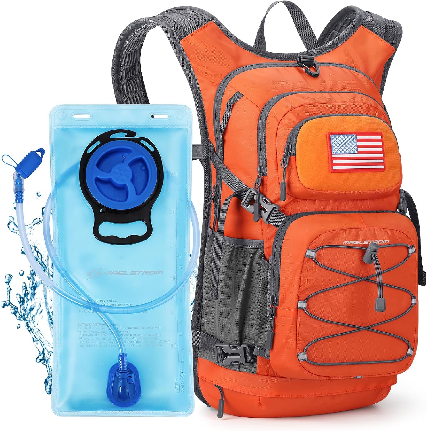 Maelstrom Lightweight Hydration Hiking Backpack with 2L/3L Water Bladder