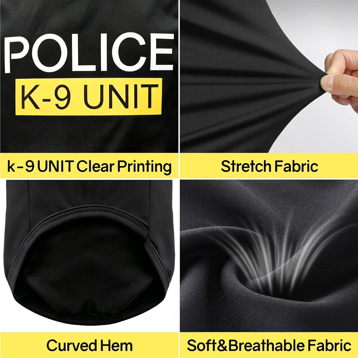 Dog Costumes, K9 Police Shirt, Pet Summer Soft Cotton Clothes for Halloween