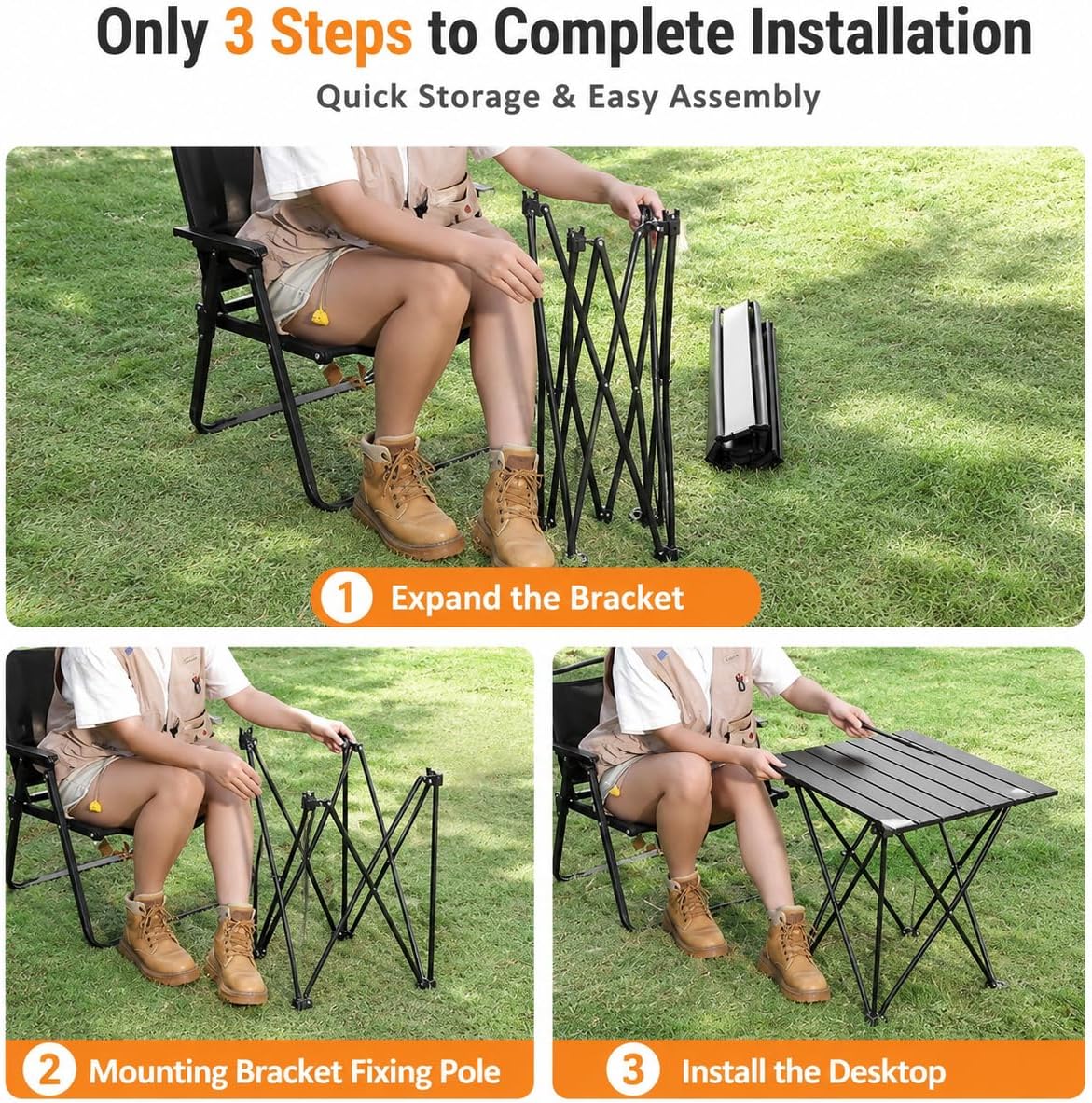 Folding Camping Table – Ultralight Aluminum Portable Table for Camping, Hiking, Backpacking, Picnic, Beach, BBQ – Compact Lightweight Collapsible Travel Side Table for Outdoor, RV, (1)