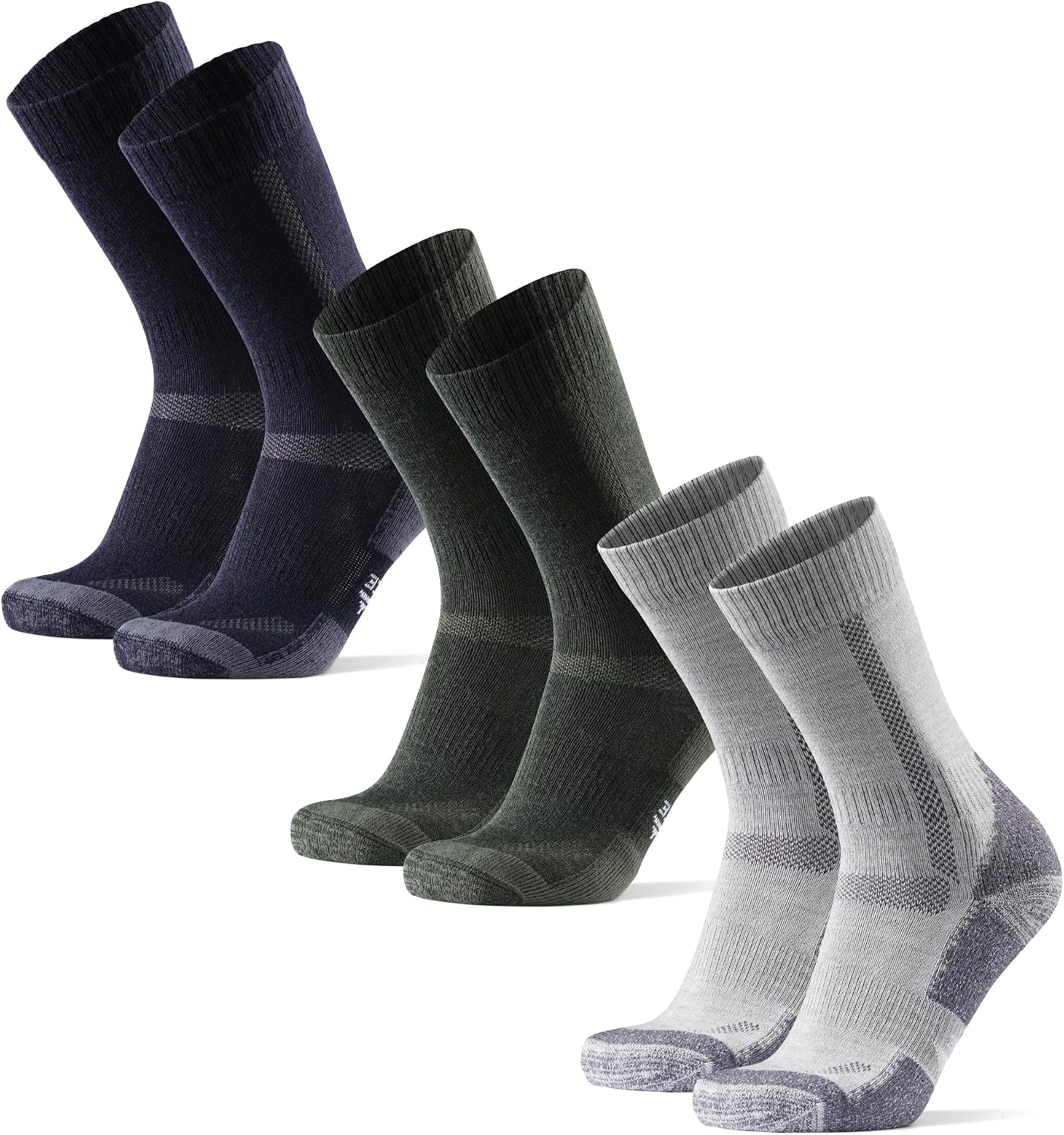 DANISH ENDURANCE Hiking Socks, Merino Wool, Anti-Blister, 3 & 5-Pack