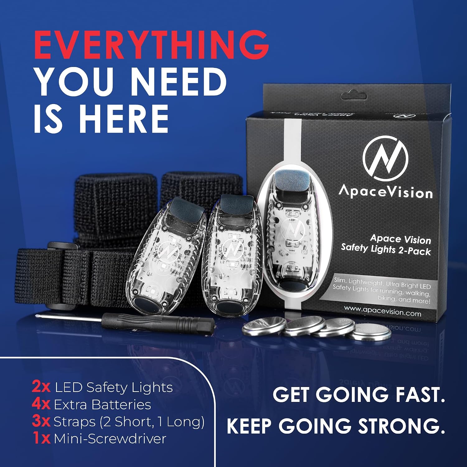LED Safety Light (2 Pack) with Bonus Items – Clip On Strobe/Running Lights for Runners, Dogs, Bikes, Walking and More