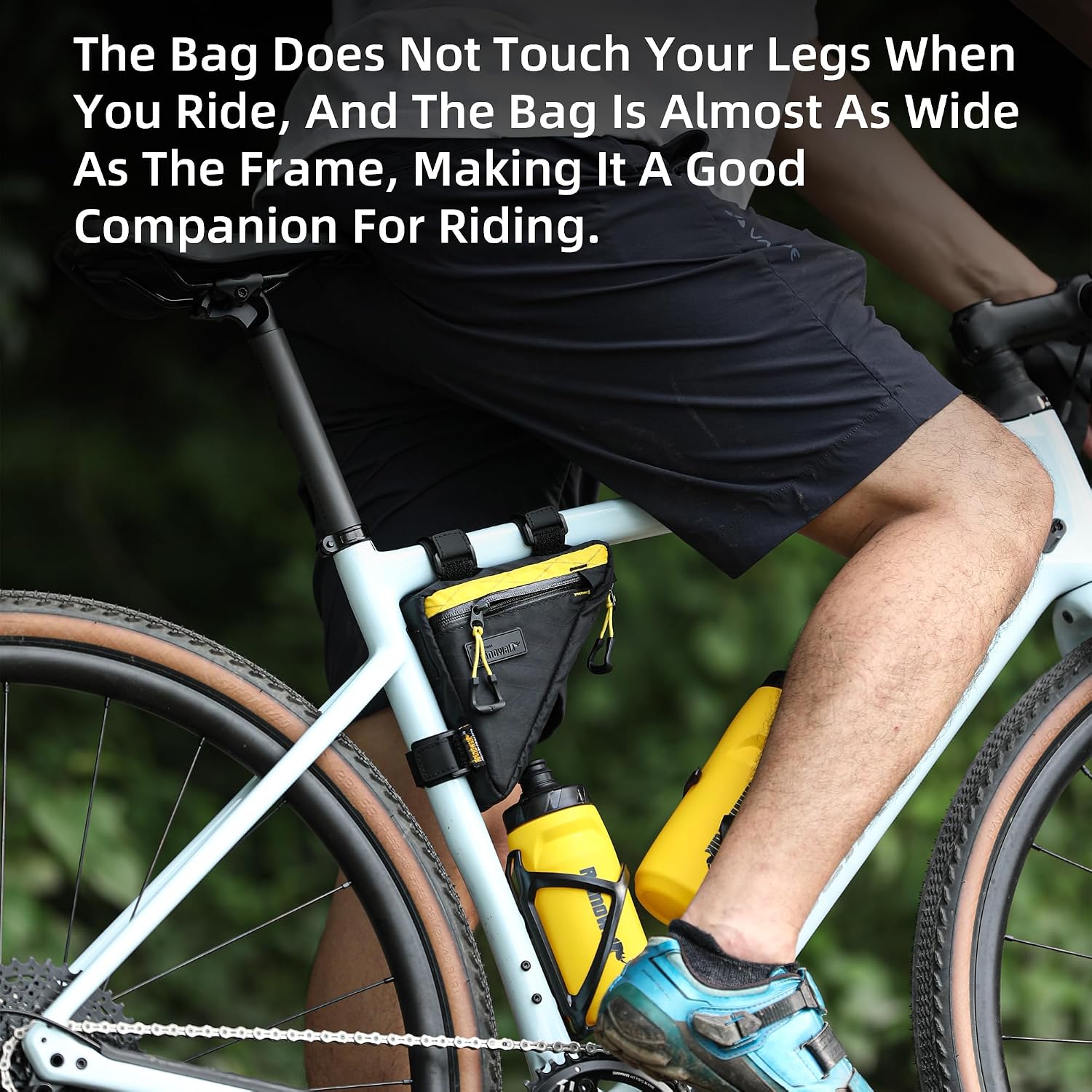 Rhinowalk Bicycle Front Frame Bag Waterproof Bicycle Bag 0.9L Cycling Accessories Nylon Pack Pouch for MTB Road Bike Cycling Commuting and Outdoor Adventures