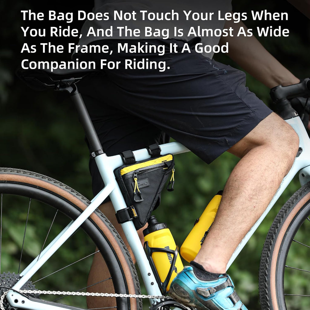 Rhinowalk Waterproof Bike Triangle Frame Bag 0.9L, YKK Multi-Pocket Pack