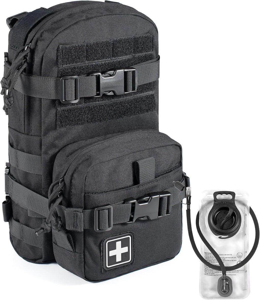 Tactical Small MOLLE Hydration Pack Outdoor Water Bladder Carrier Pack for Vest Backpack(Camo+Bladder)
