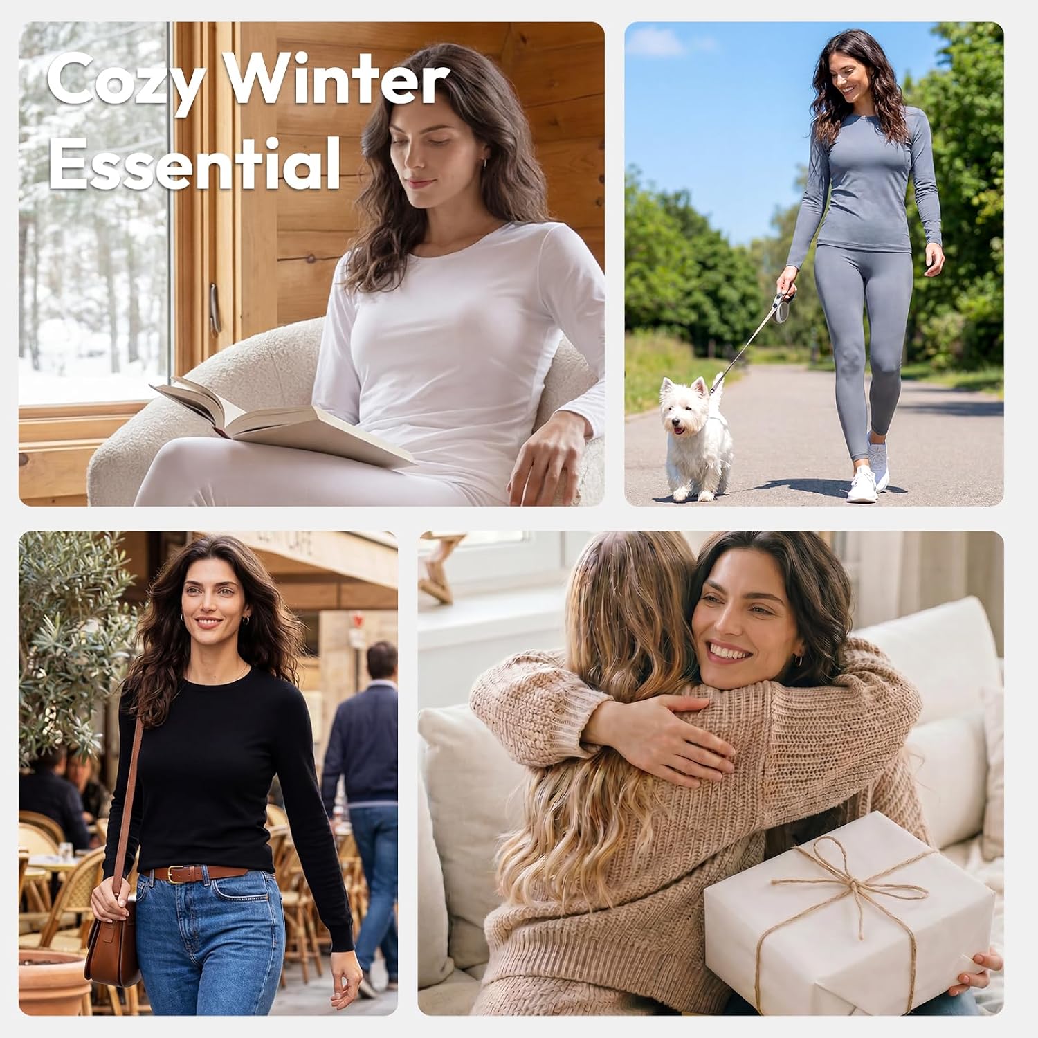 Thermal Underwear for Women Long Johns Set Fleece Lined Winter Cold Weather