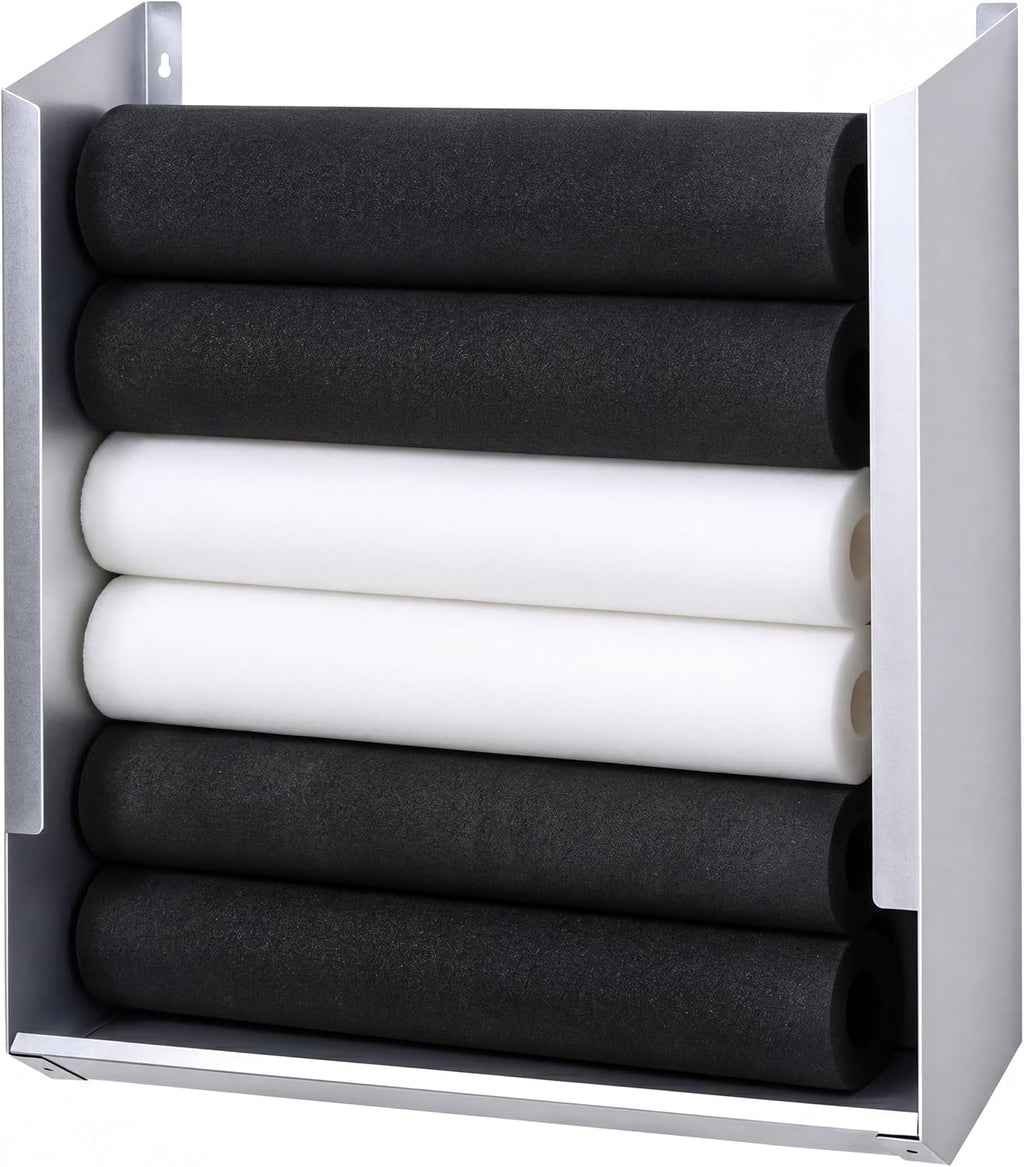 Zonon Wall Mounted Foam Roller Holder, Storage Rack Holds 4-6 Rollers Heavy Duty Meta Wall Organizer Home Gym, Gym, Workout Room