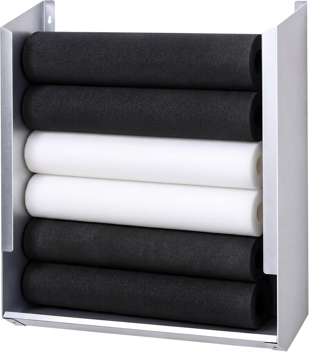 Zonon Wall Mounted Foam Roller Holder, Storage Rack Holds 4-6 Rollers Heavy Duty Meta Wall Organizer Home Gym, Gym, Workout Room