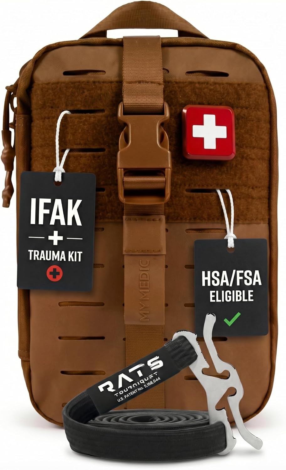 MY MEDIC MyFAK Standard Tactical IFAK & AFAK First Aid Kit - HSA FSA Items - Built in USA - Medical Supplies & Combat Medic Kit for Car, Truck, Vehicle & EDC Emergencies - Tactical Medical Bag, Black