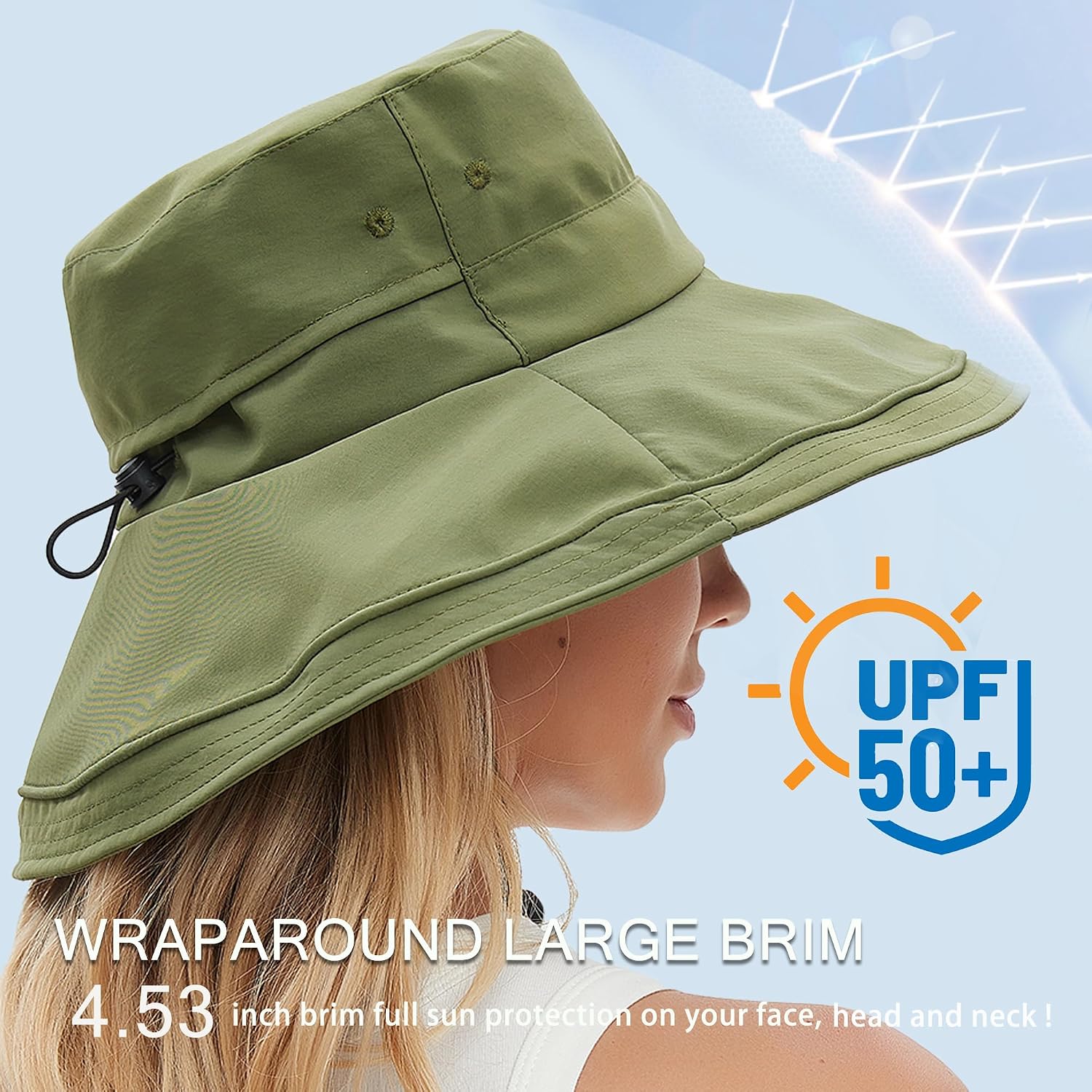 Sun Hats for Women UV Protection Wide Brim Hat with Ponytail Hole