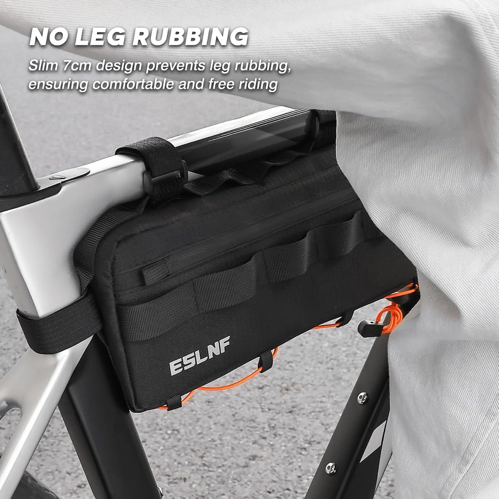 Bike Frame Bag Bicycle Bag for MTB Road Bike, Bike Triangle Bag, 2.7L Large Capacity Cycling Bag, Water-resistant Fabric, Universal Fit MTB, Road Bike, E-bike, Bike Accessories