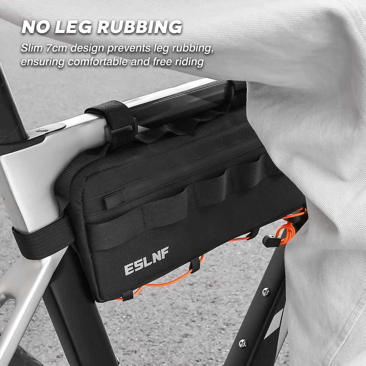 Bike Frame Bag Bicycle Bag for MTB Road Bike, Bike Triangle Bag, 2.7L Large Capacity Cycling Bag, Water-resistant Fabric, Universal Fit MTB, Road Bike, E-bike, Bike Accessories