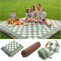 RYCHIC 2 in 1 Extra Large Outdoor Rug Picnic Mat Woven Summer Throw Blanket Boho Giant Beach Travel Essential Yoga Accessories Park Patio Lawn Garden Grass Ground Play Music Festival Concert Must Have