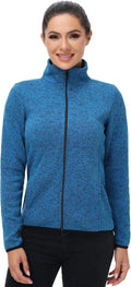 COZZYON Women Fleece Long Sleeve Zip Up Jacket Light Sweater Jacket with Pockets