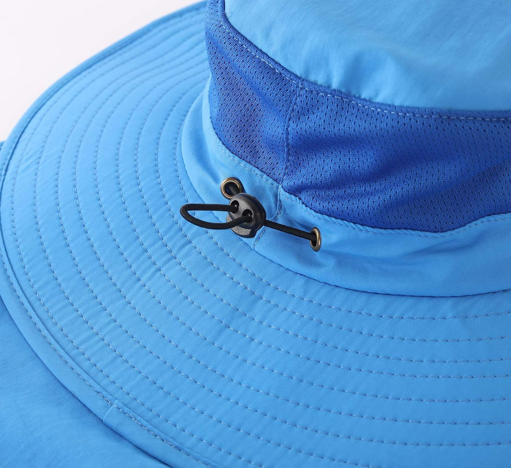 Home Prefer Outdoor UPF50+ Mesh Sun Hat Wide Brim Fishing Hat with Neck Flap Sun Hat for Men Women