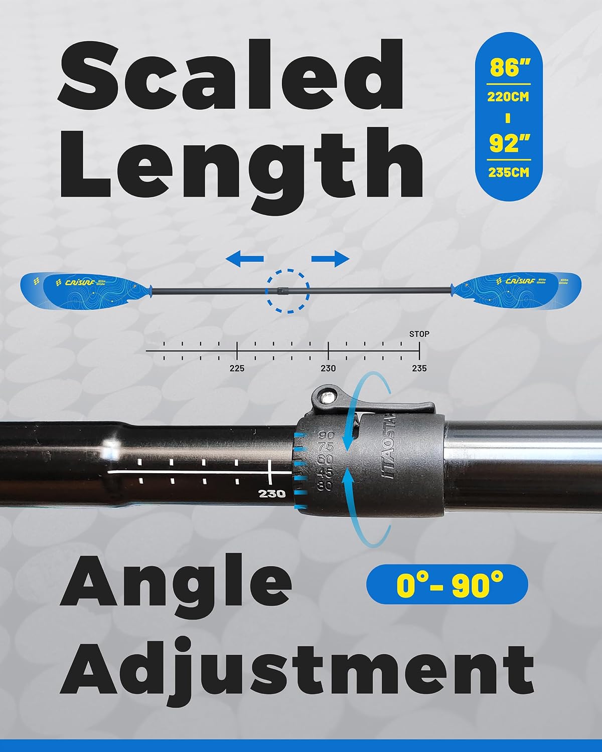 Performance Adjustable Kayak Paddle – Lightweight Carbon Fiber Shaft, Floating Design, Tool-Free Length & Blade Angle Adjustment, Drip Rings for Kayak & SUP