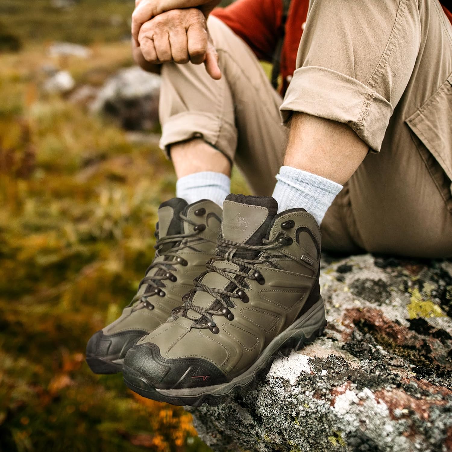 NORTIV 8 Men's Ankle High Waterproof Hiking Boots