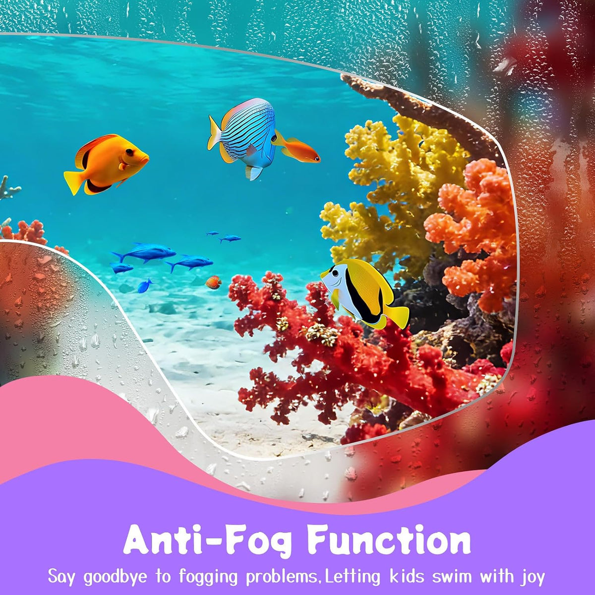 2 Pack Kids Swim Goggles for 3-15, Anti Fog UV Protection