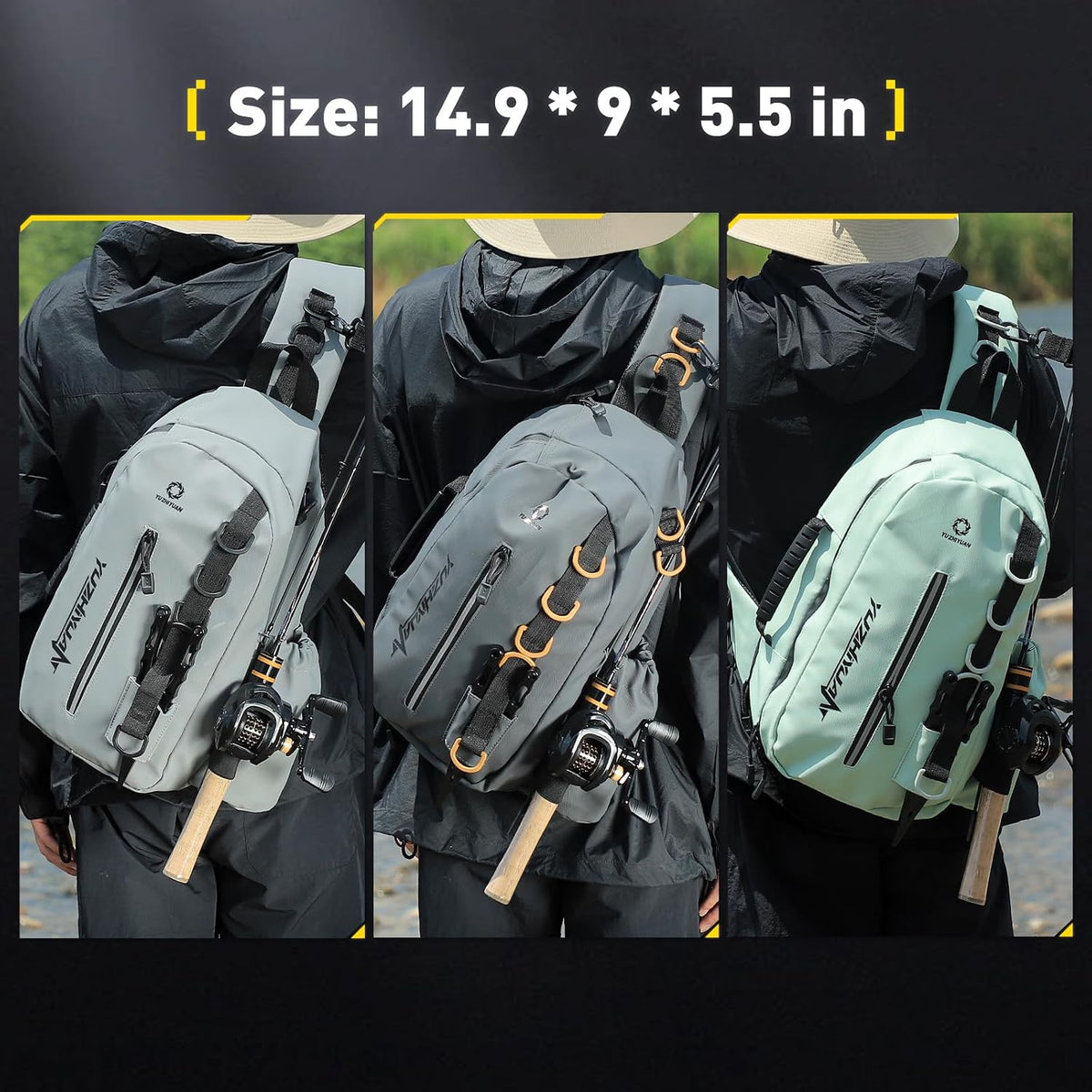 Small Fishing Bag with Rod Strap, Portable & Lightweight, Fish Small Tackle bag – Fits Tackle Boxes & Gear,Move Freely, Cast Smoothly - Fishing Gifts for Men