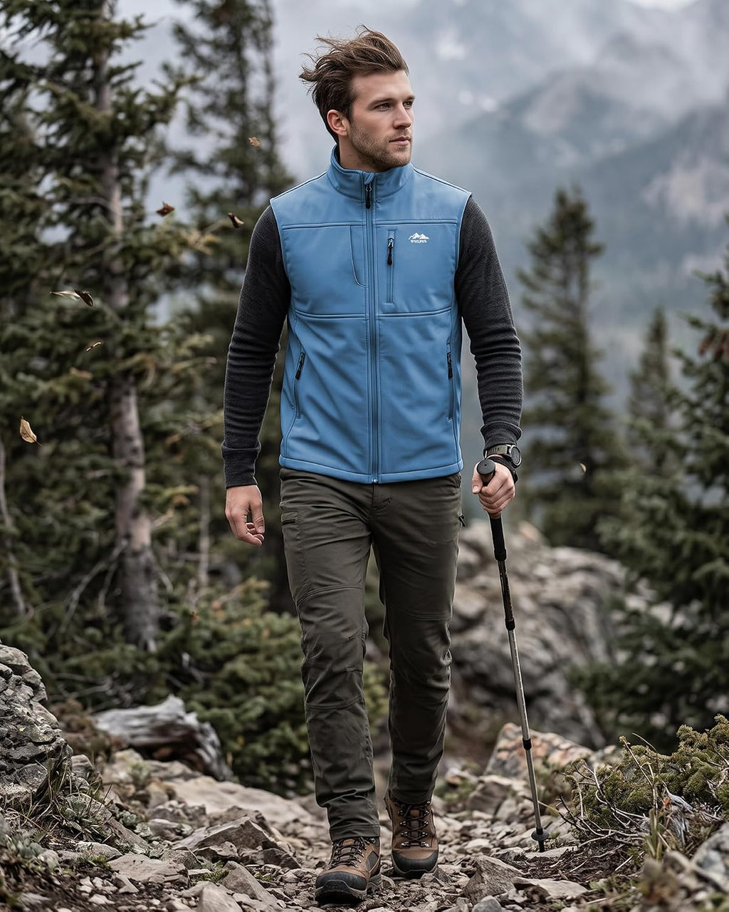 WULFUL Men's Golf Vest Windproof Lightweight Outerwear Sleeveless Jacket