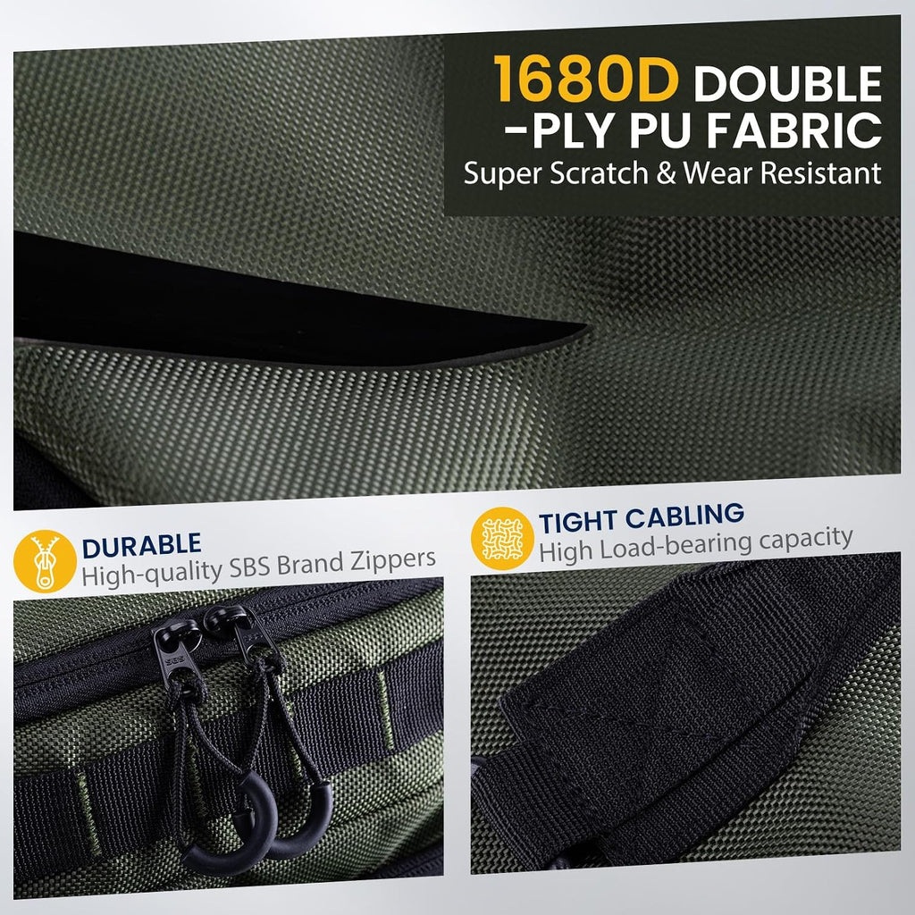 Goture Green Tactical Fishing Bag with 3 Trays,1680D Fishing Backpack