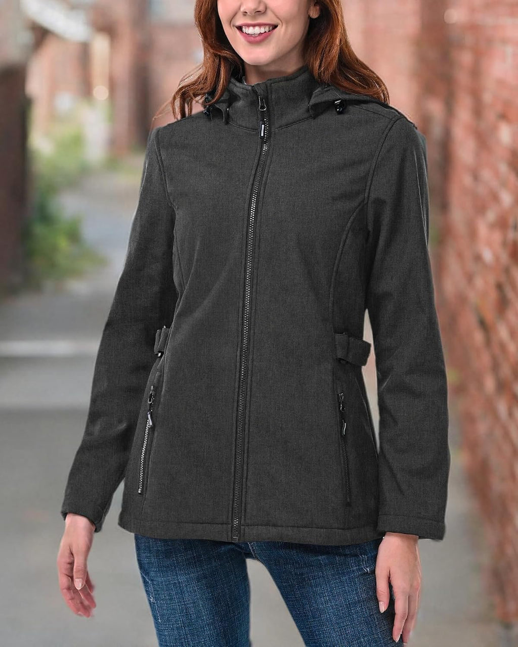 Outdoor Ventures Women's Fleece Lined Rain Jacket Waterproof Softshell Coat