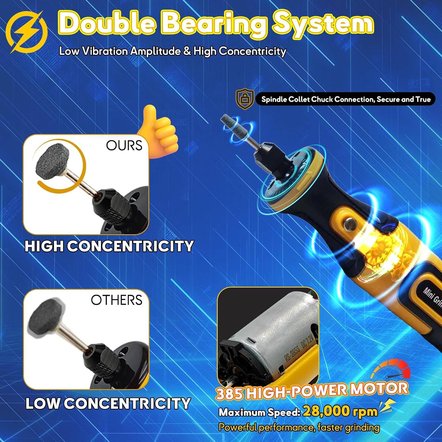 7.2V Mini Cordless Rotary Tool, 59 Attachments for DIY Crafts