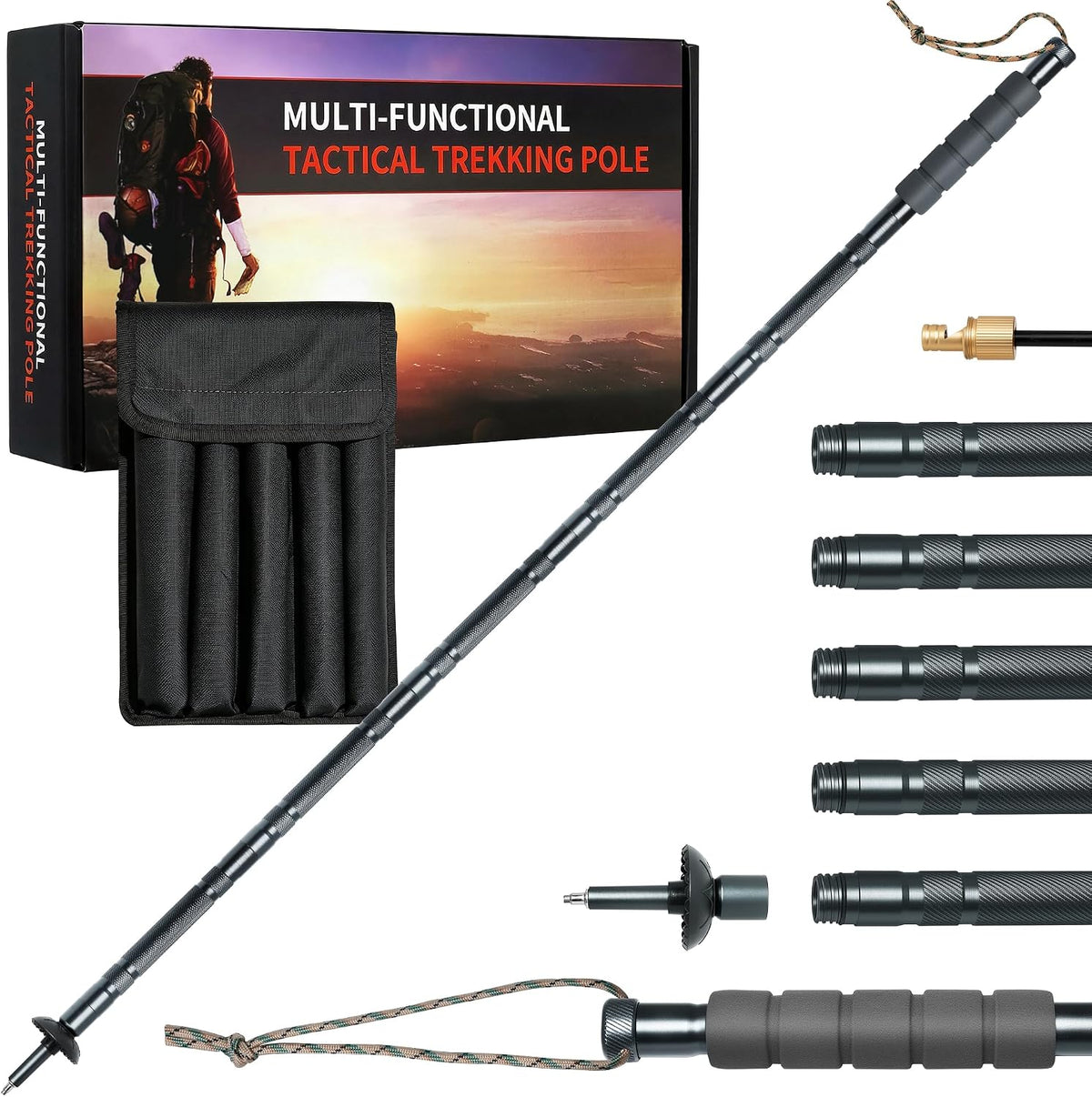 Tactical Hiking Stick Trekking Pole Multifunctional Aluminum