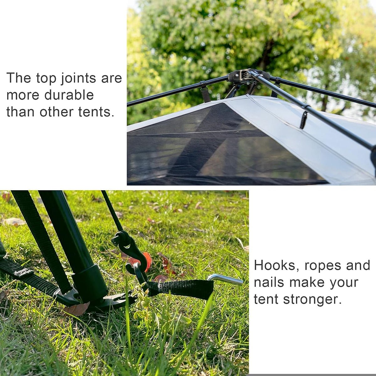EVER ADVANCED 6 Person Camping Tent, Blackout Design Tent for Camping Instant Cabin Tents for Family with Rainfly, 60s Easy Setup, Water-Resistant