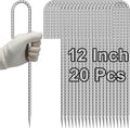 VVOKGO Rebar-Stakes-12-Inch J Hook Galvanized Garden Tent Stakes Heavy Duty