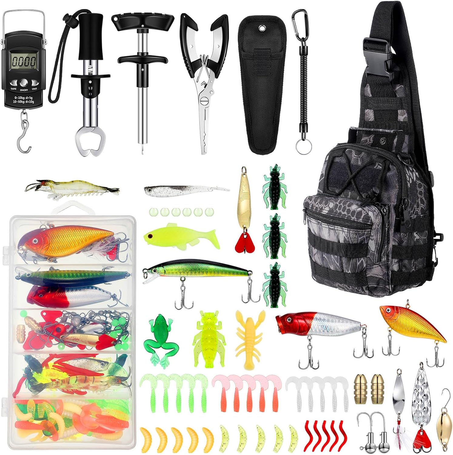 Sosation 134 Pcs Fishing Tool Beginner Starter Kit