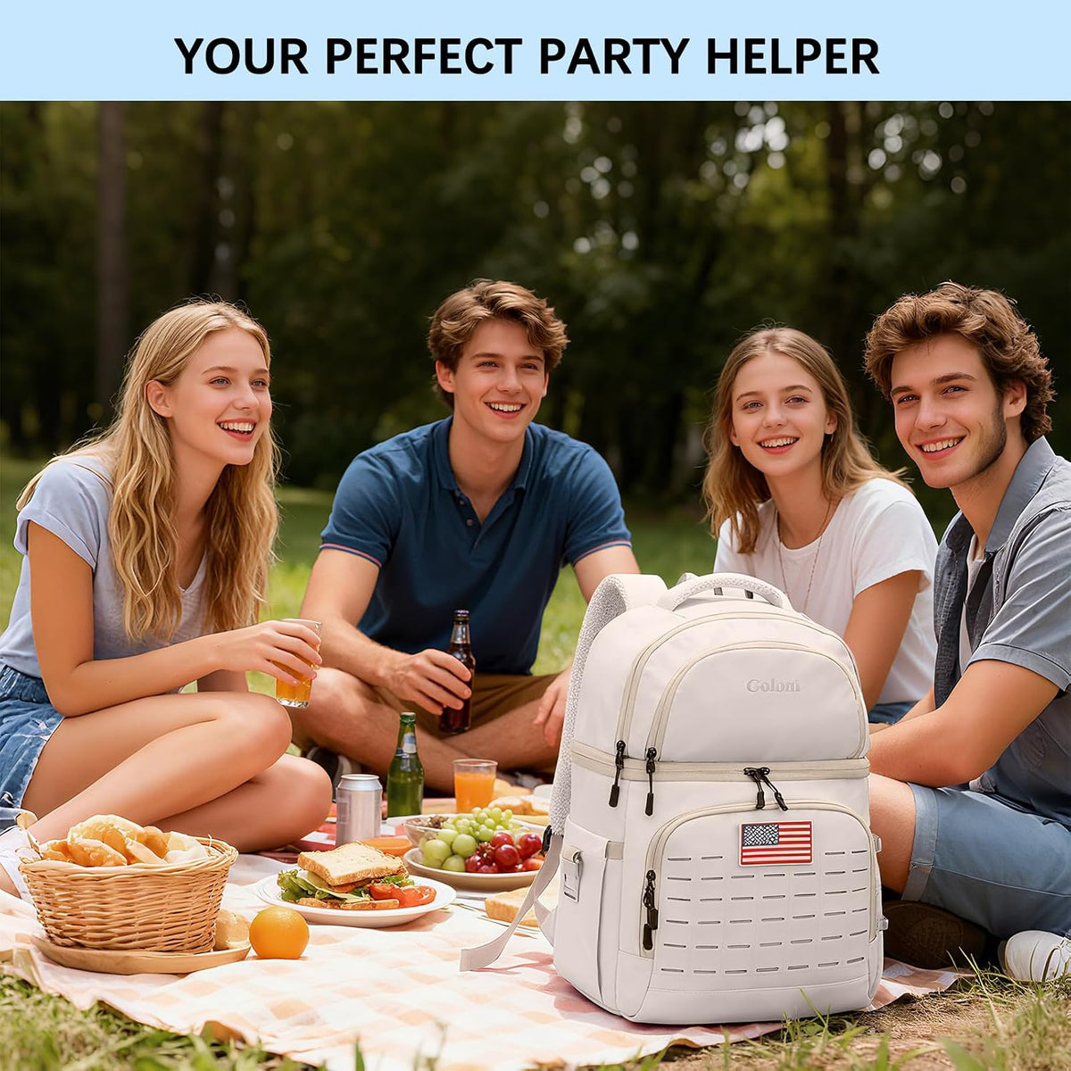 Cooler Backpack, Waterproof Insulated Backpack Cooler for Men Women Lunch, Camping, Beach, Picnic, Outdoor
