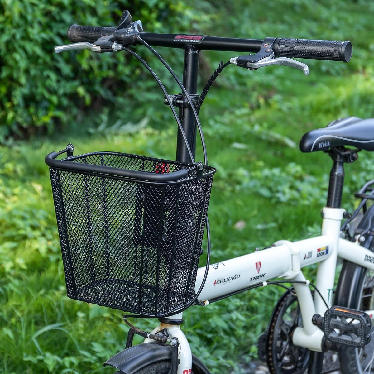 CXWXC E-Scooter Front Basket with Handle, Quick-Release Handlebar Bracket Detachable Scooter Basket for E-Scooters, Folding & Kick Scooters
