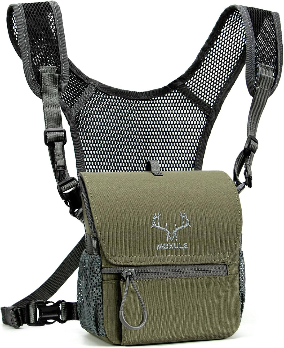 MOXULE Binocular Harness Chest Pack: Bino Case, Magnetic Lid, Rain Cover