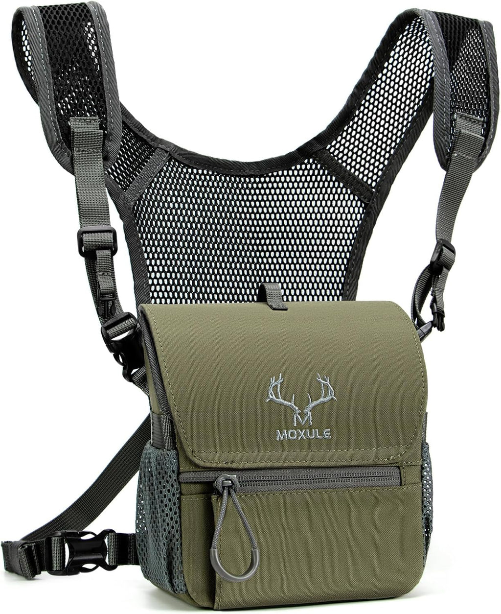 MOXULE Binocular Harness Chest Pack: Bino Case, Magnetic Lid, Rain Cover