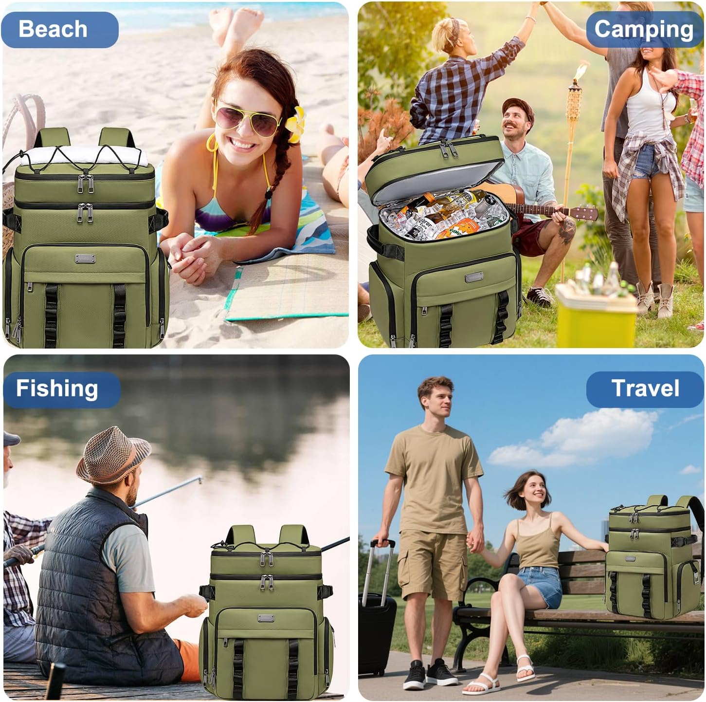 Weitars Insulated Cooler Backpack,Waterproof Soft Cooler Bag 31L/52 Can