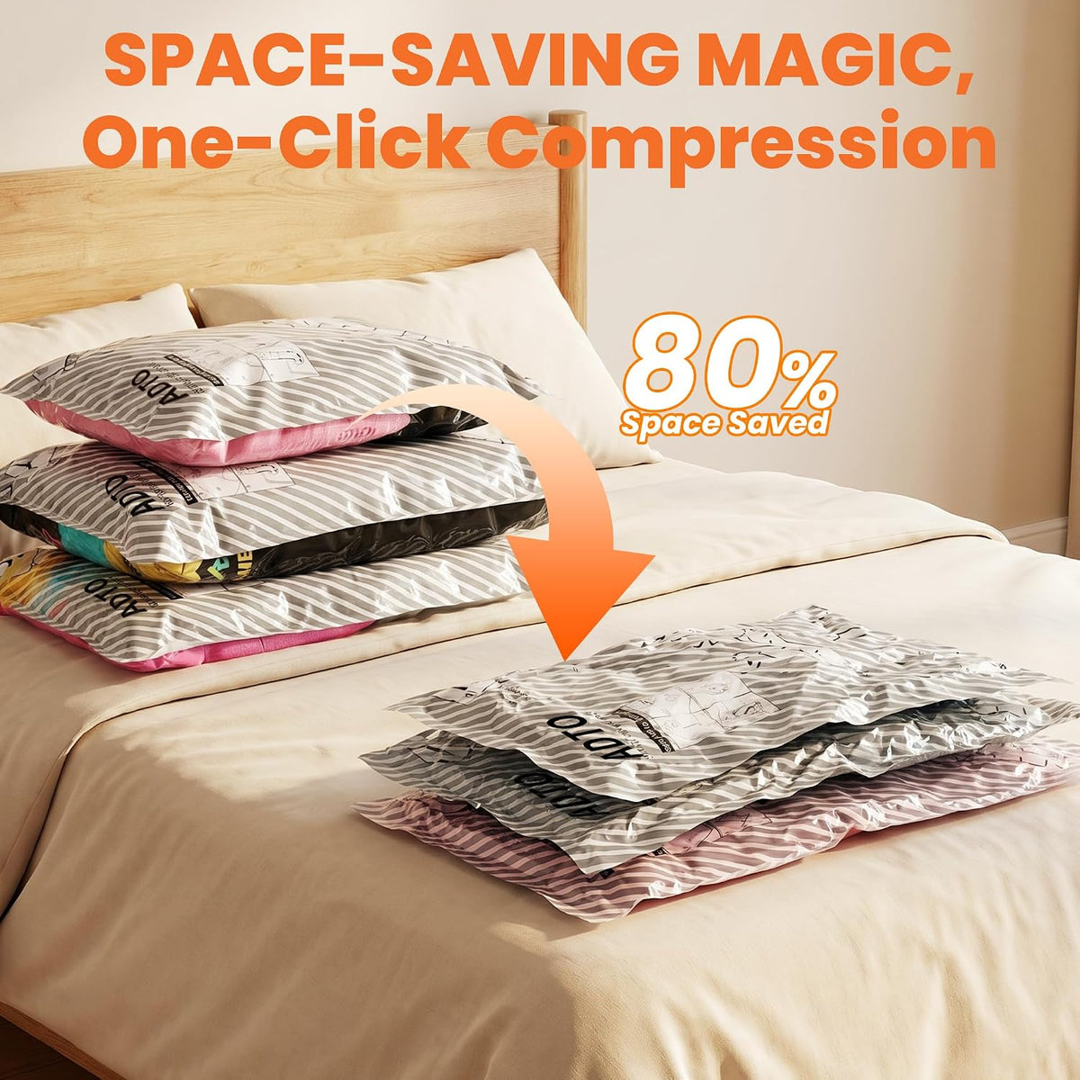 18 Pack Travel Vacuum Storage Bags for Clothing with Rechargeable Electric Pump, Compression Packing Bags for Luggage and Suitcase, Space Saver Seal Bags for Clothes Travel Essentials