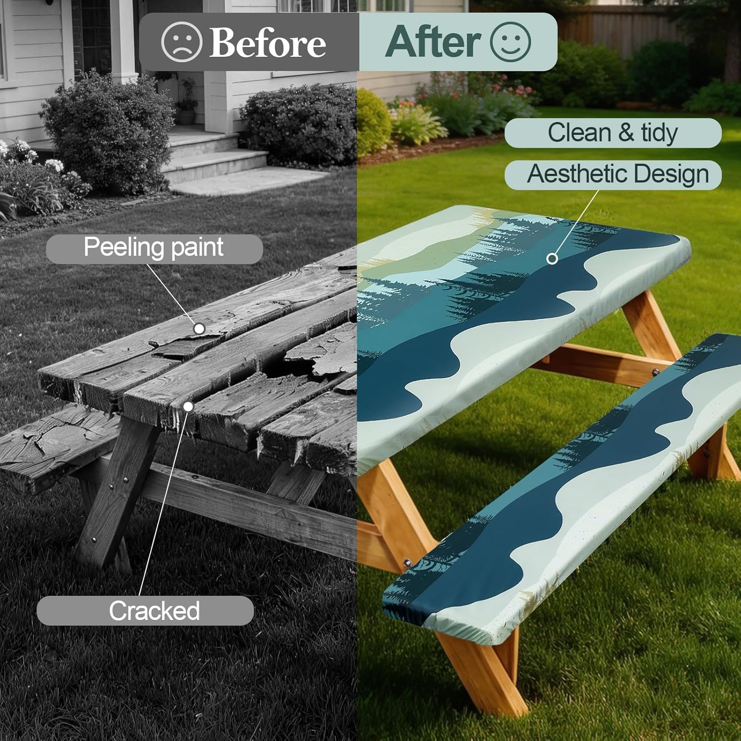 Play Tailor Picnic Table Cover Bench Covers Camping Essentials Tablecloth
