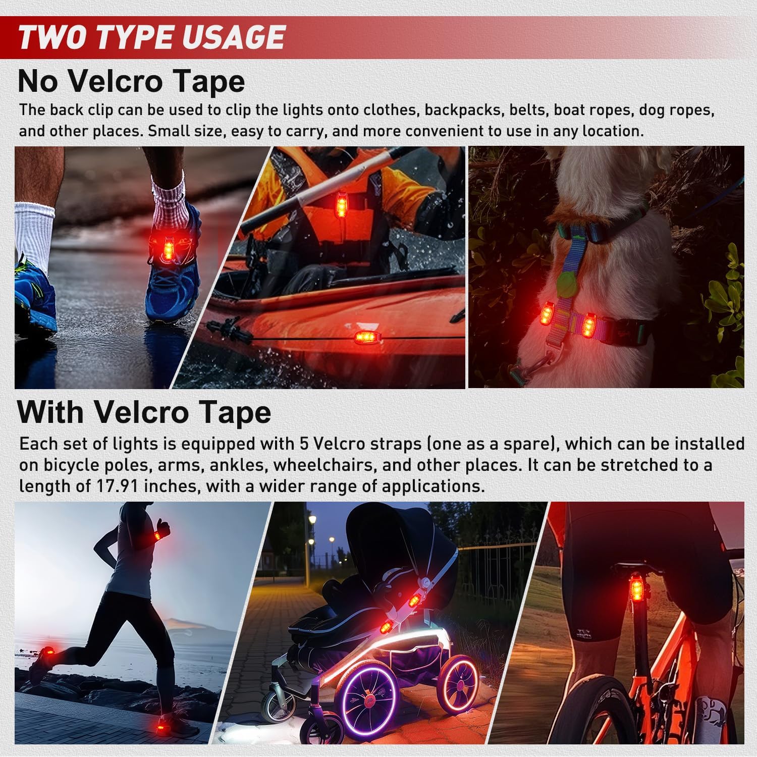 Nilight LED Safety Light 4PCS Red Marine Navigation Bike Tail Lights