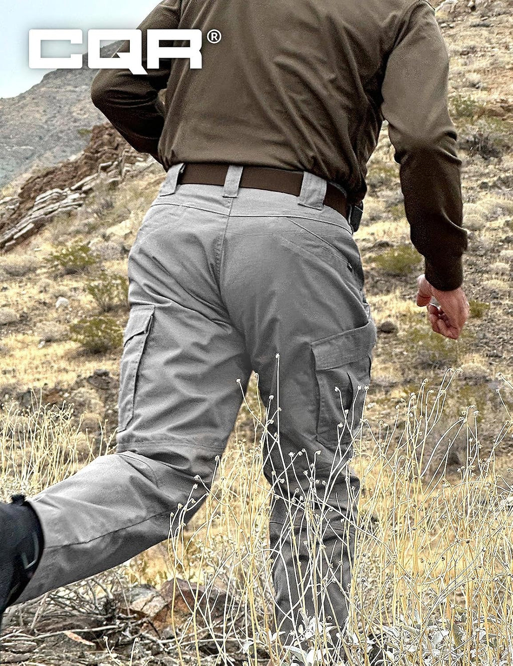 CQR Men's Tactical Pants, Water Resistant Ripstop Cargo Pants, Lightweight EDC Work Hiking Pants, Outdoor Apparel