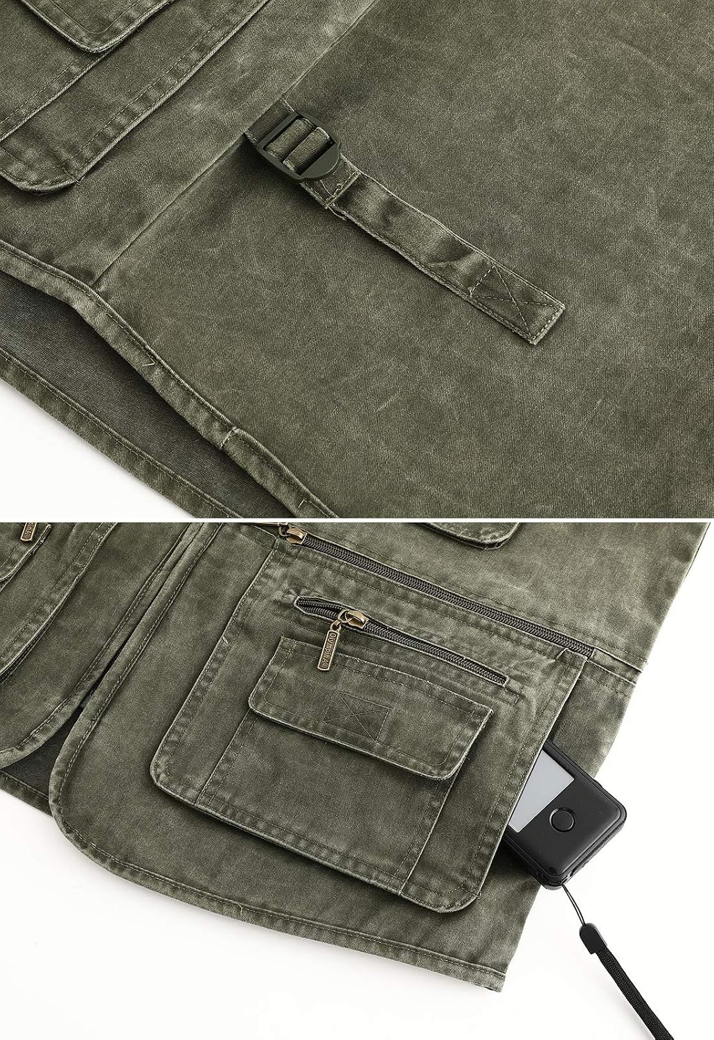 Spanye Mens Safari Travel Photo Vest Outdoor Fishing Multi Pocket Jacket Beige
