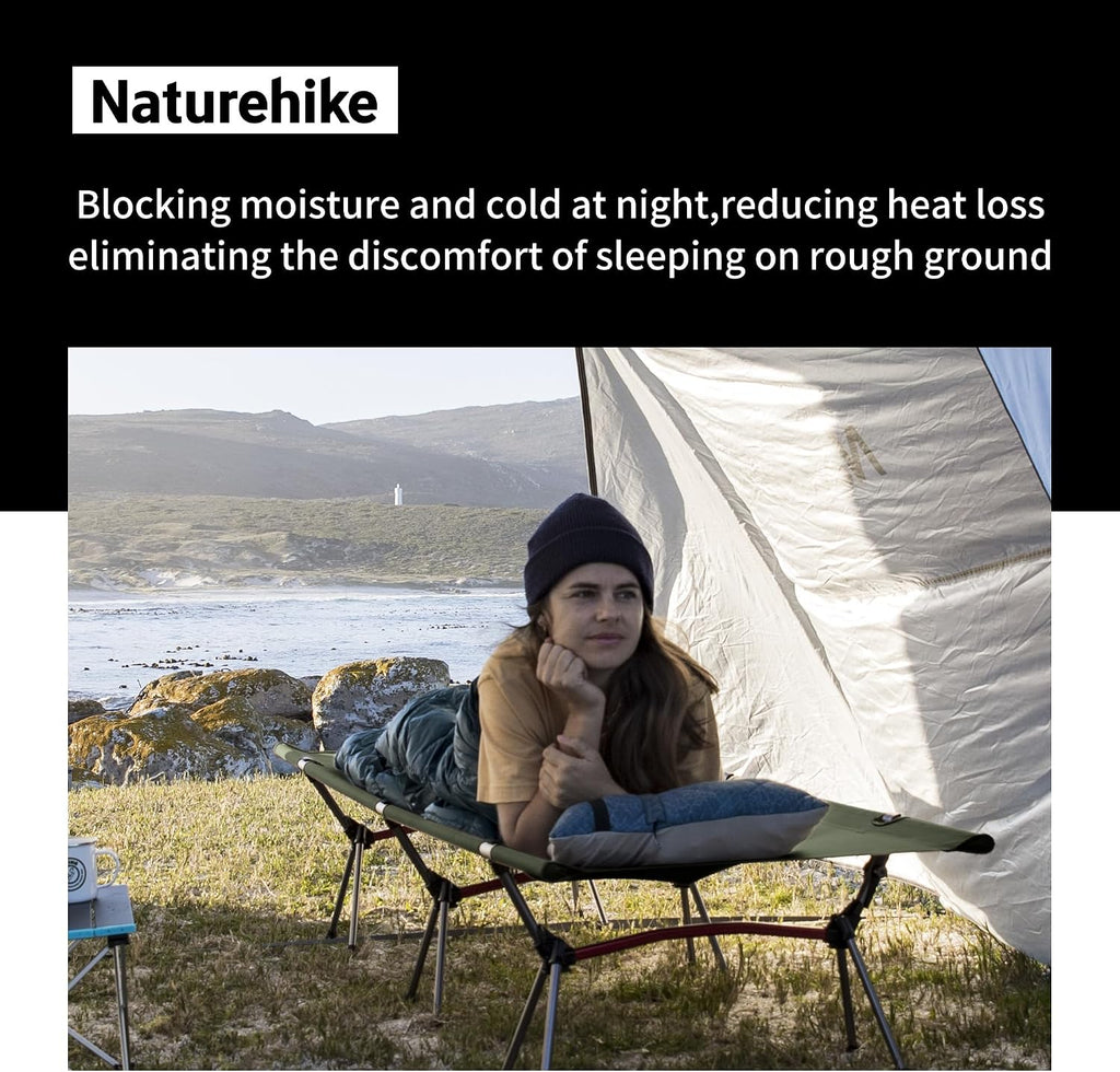 Naturehike ArmyWild Folding Camping Cot, Height Adjustable Ultralight Backpacking Cot, Portable Camping Bed for Camping Hiking Travel Home